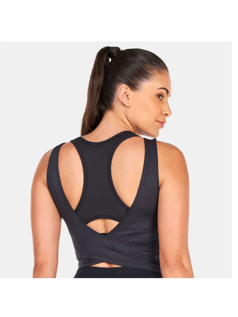 adidas Black Layered Open-Back Tank Top